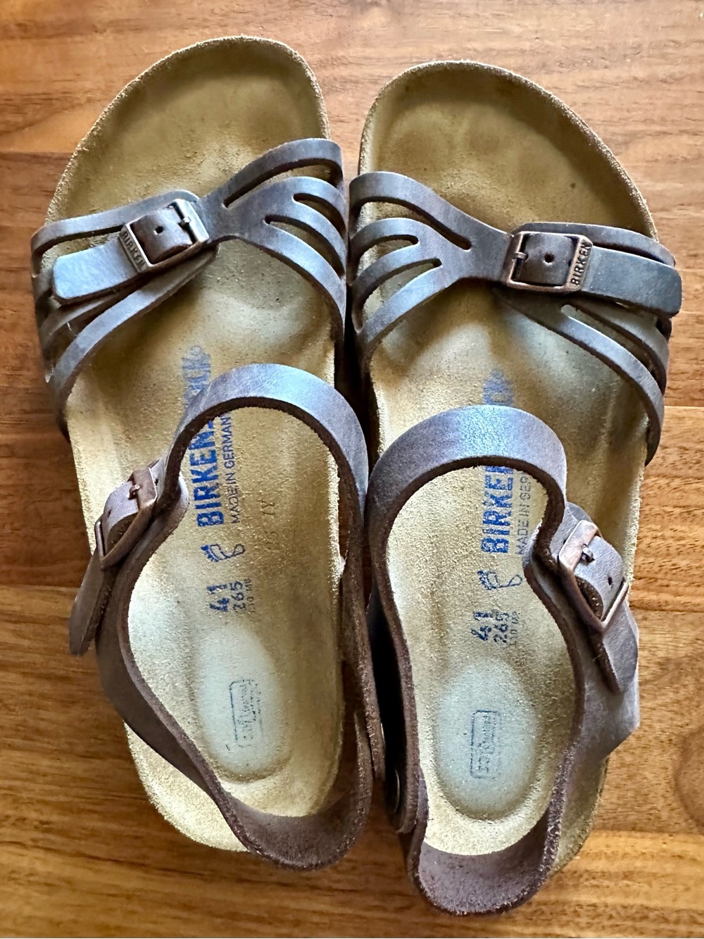 Birkenstock Brown Strap Buckle Cork-Footbed Sandals - Picture 5 of 5